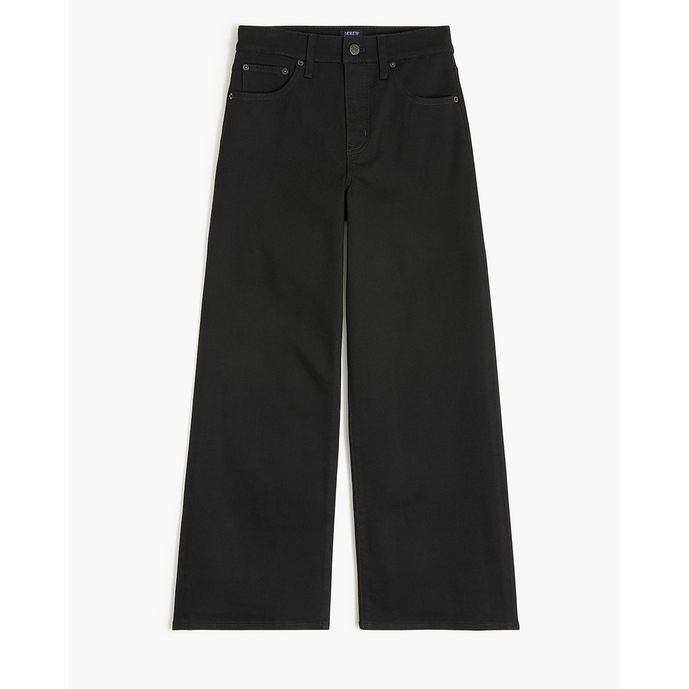 J.Crew Womens Wide-Leg Crop Jeans High Rise Black Denim Size 30